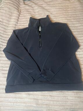 Men's Dark Blue Half-Zip Pullover Sweater